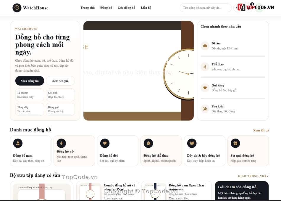 web bán đồng hồ,website bán đồng hồ,đồ án website
